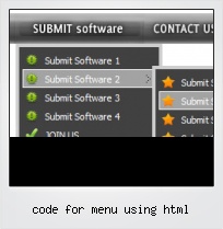 Code For Menu Using Html