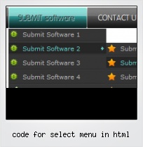 Code For Select Menu In Html