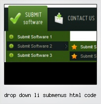 Drop Down Li Submenus Html Code
