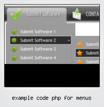 Example Code Php For Menus
