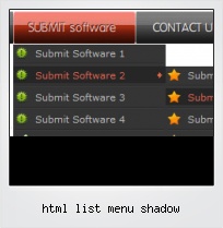 Html List Menu Shadow
