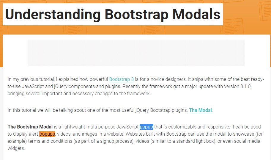  Yet another  practical article  concerning Bootstrap Modal Popup