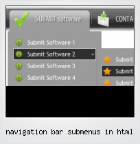 Navigation Bar Submenus In Html